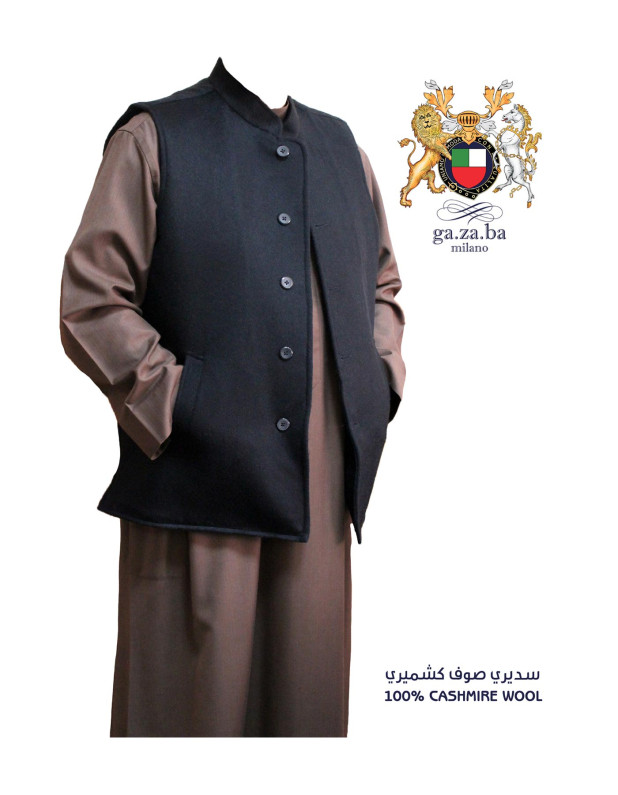 KASHMIRI VEST JACKET BLACK